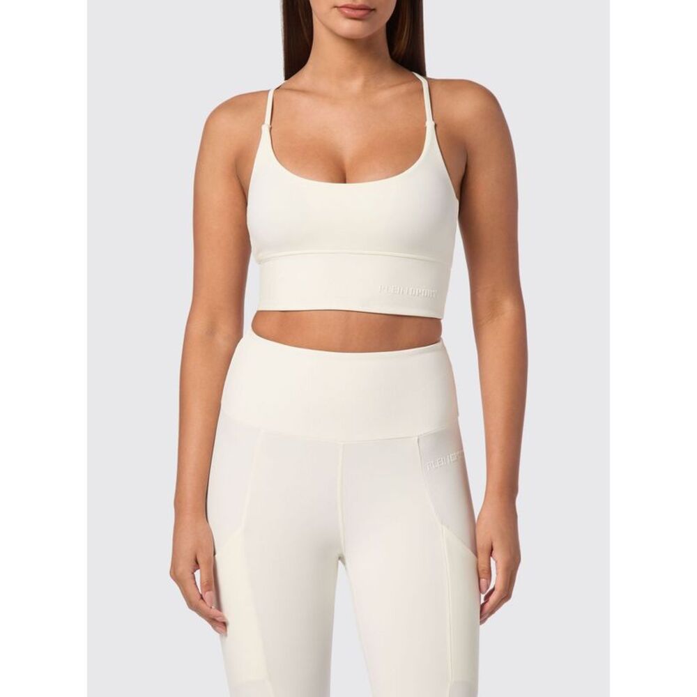 Plein Sport Cropped Sports Bralette Top With Criss-Cross Straps